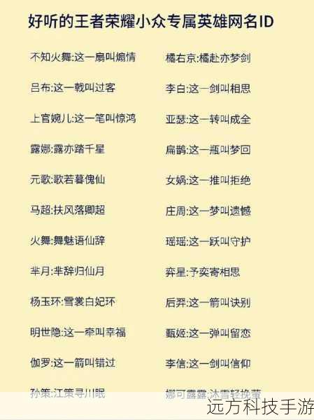 王者荣耀最撩人ID汇总,那些让人心动不已的名字