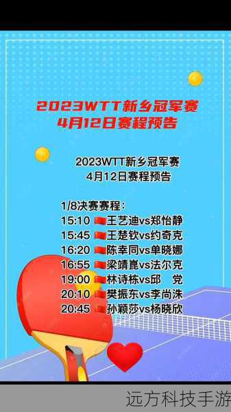 2022新乡WTT乒乓球赛程回顾,总决赛的激情与荣耀