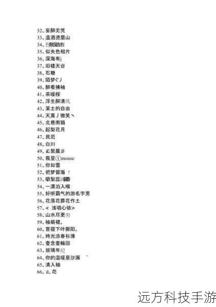 游戏名字的多样性