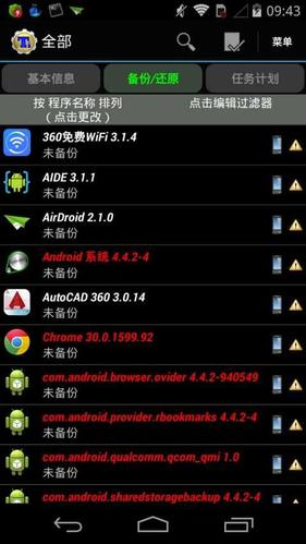 Titanium Backup：在获取Root权限后，可以备份和恢复系统应用，非常实用。