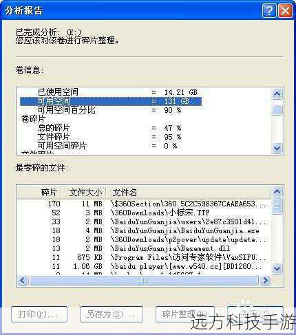 3、开始整理:点击“开始整理”按钮,等待工具完成碎片整理过程。