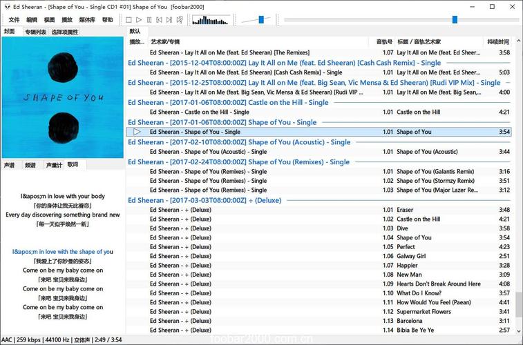 Foobar2000的一大亮点是其强大的插件系统,通过下载并安装各种插件,你可以为Foobar2000增添更多功能,如增强的歌词显示、额外的播放控制、甚至自定义皮肤等。