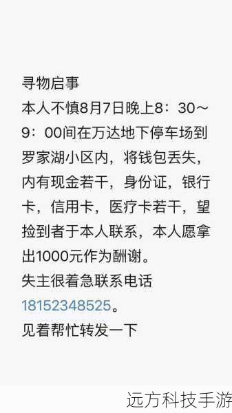在朋友圈、微博等社交平台发布寻物启事，附上手机特征、联系方式及酬谢信息，好心人或目击者会通过这些渠道提供帮助。