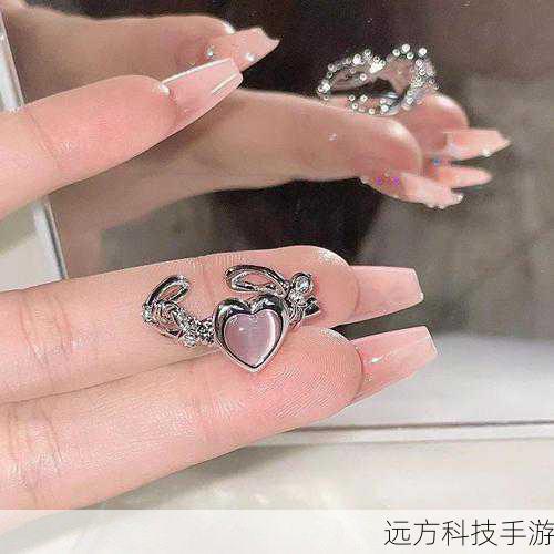 想象一下,你设计了一枚由粉色渐变至透明的爱心戒指,周围点缀着几颗闪亮的小钻,当角色佩戴时,随着光照角度的变化,戒指仿佛有了生命,既梦幻又不失高雅。