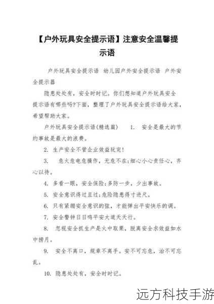 4. 注意事项与安全提示